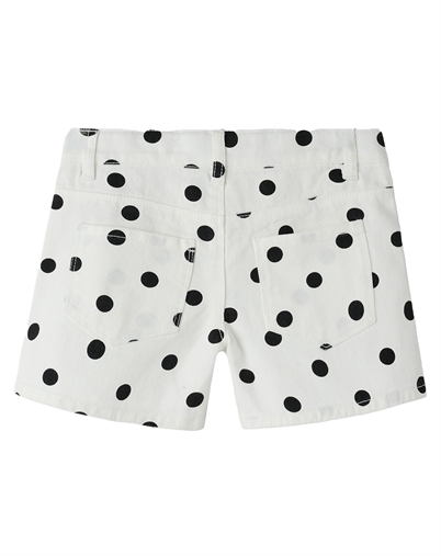 Name It - NKFRose Denim Shorts - Antique White/ Dot